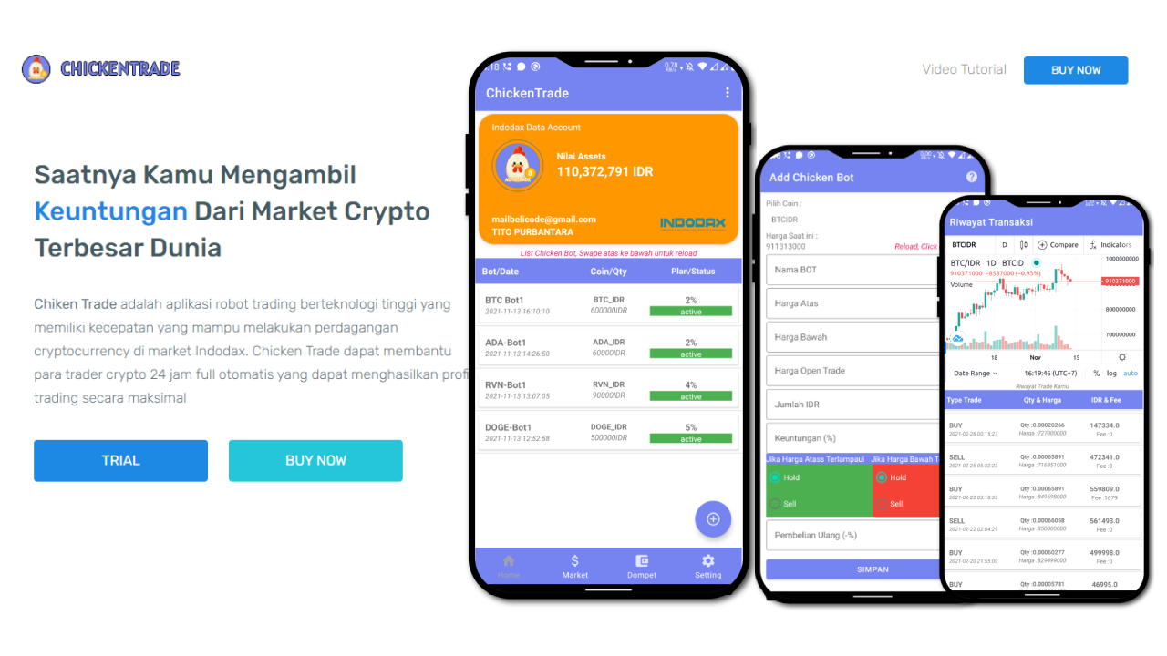 Jual Source Code Aplikasi Chicken Trade Auto Trading Indodax